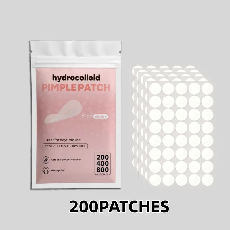 Hydrocolloid Pimple Patches — Invisible Acne Spot Treatment, 200/400/800 Pcs