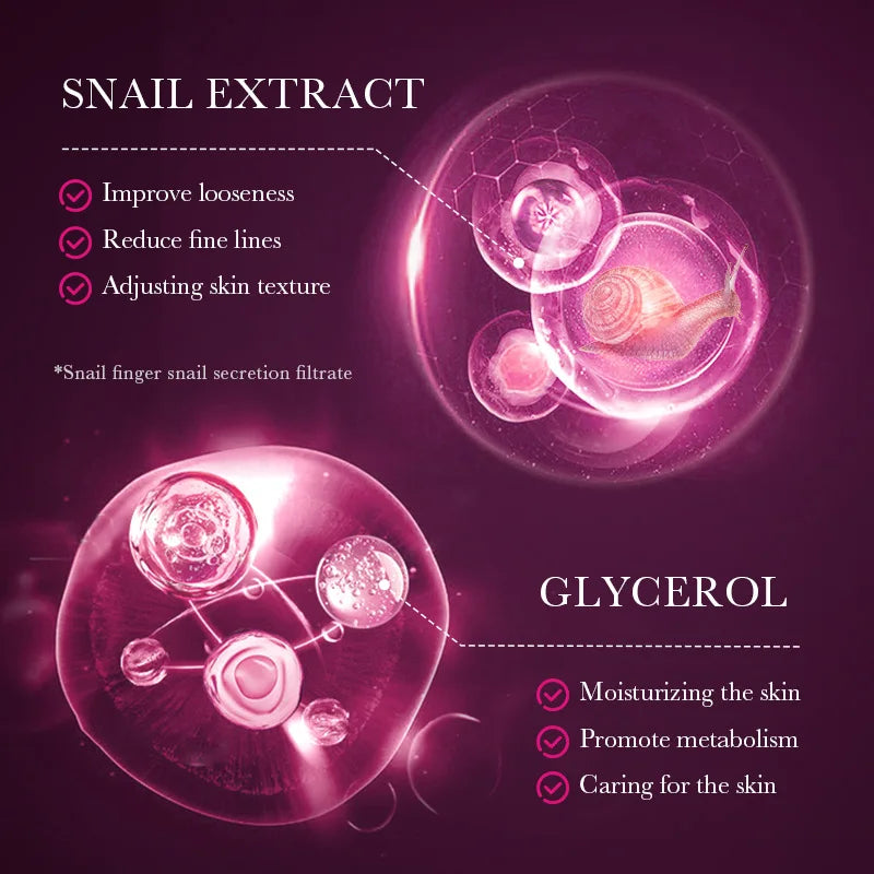 5-Pack Snail Collagen Face Masks — Anti-Aging, Hydrating & Firming Korean Skincare