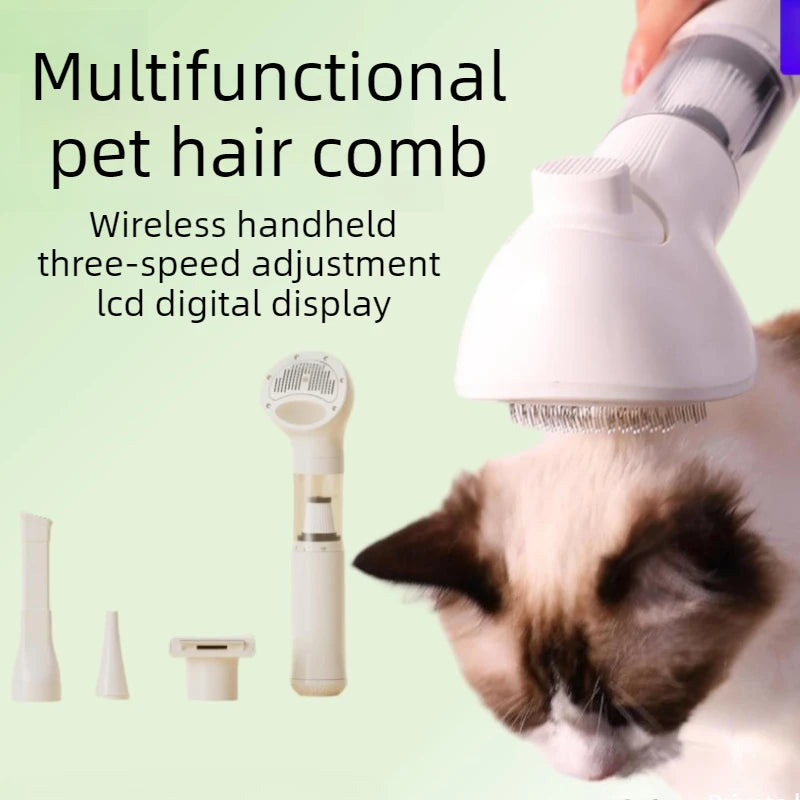 Wireless Pet Grooming Vacuum — All-in-One Hair Remover Comb for Dogs & Cats