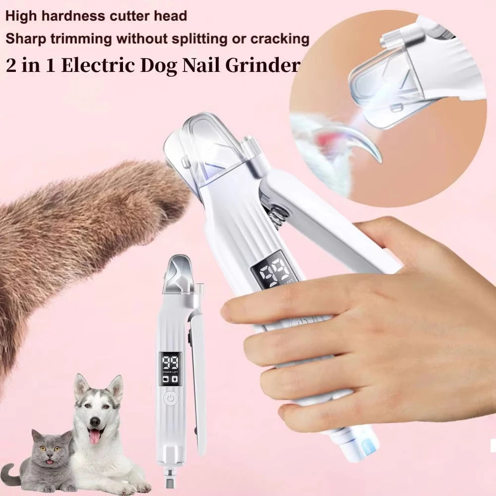 2-in-1 LED Pet Nail Trimmer & Grinder - Safe & Painless