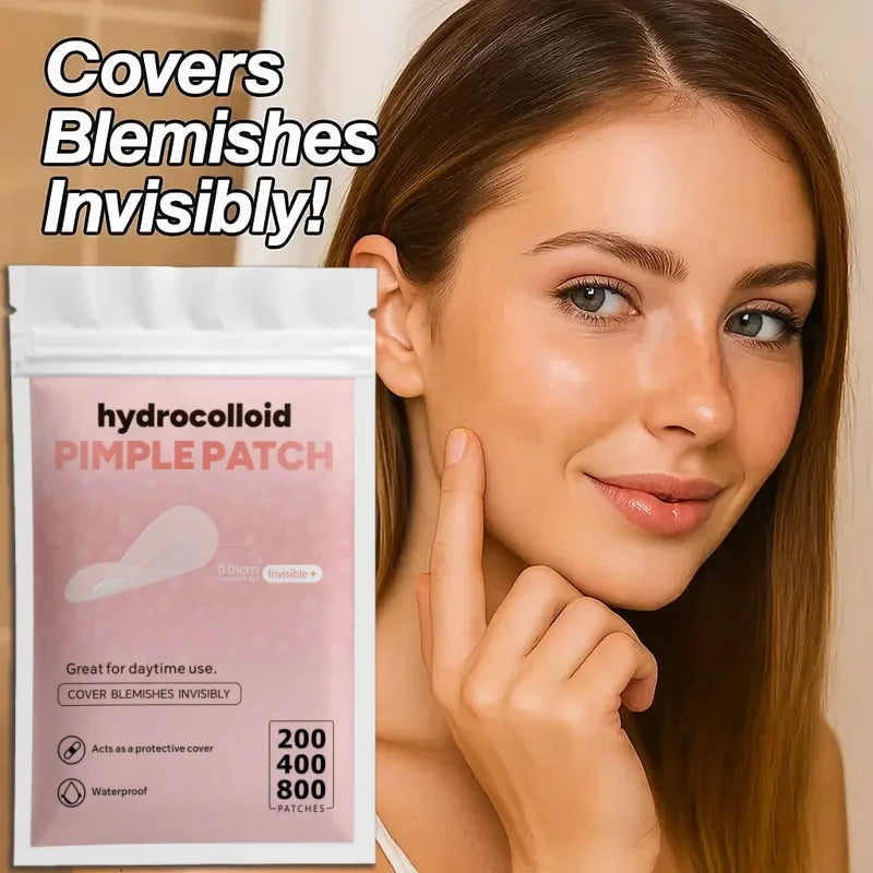 Hydrocolloid Pimple Patches — Invisible Acne Spot Treatment, 200/400/800 Pcs