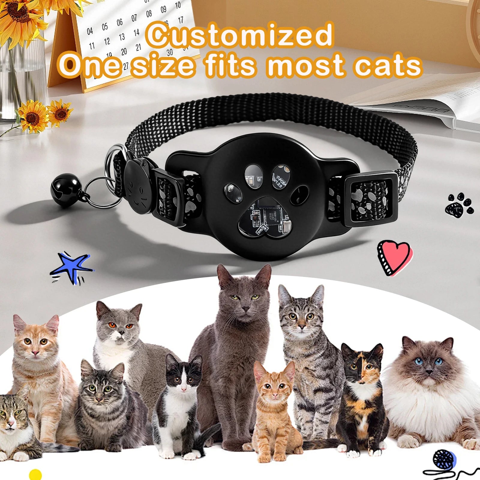 Smart GPS Tracker Collar for Cats & Dogs