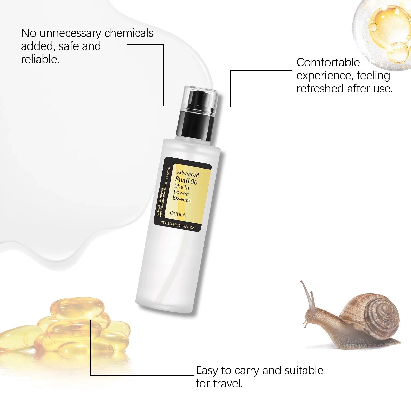 Snail Mucin Essence Serum — Anti-Aging, Brightening & Deep Hydration