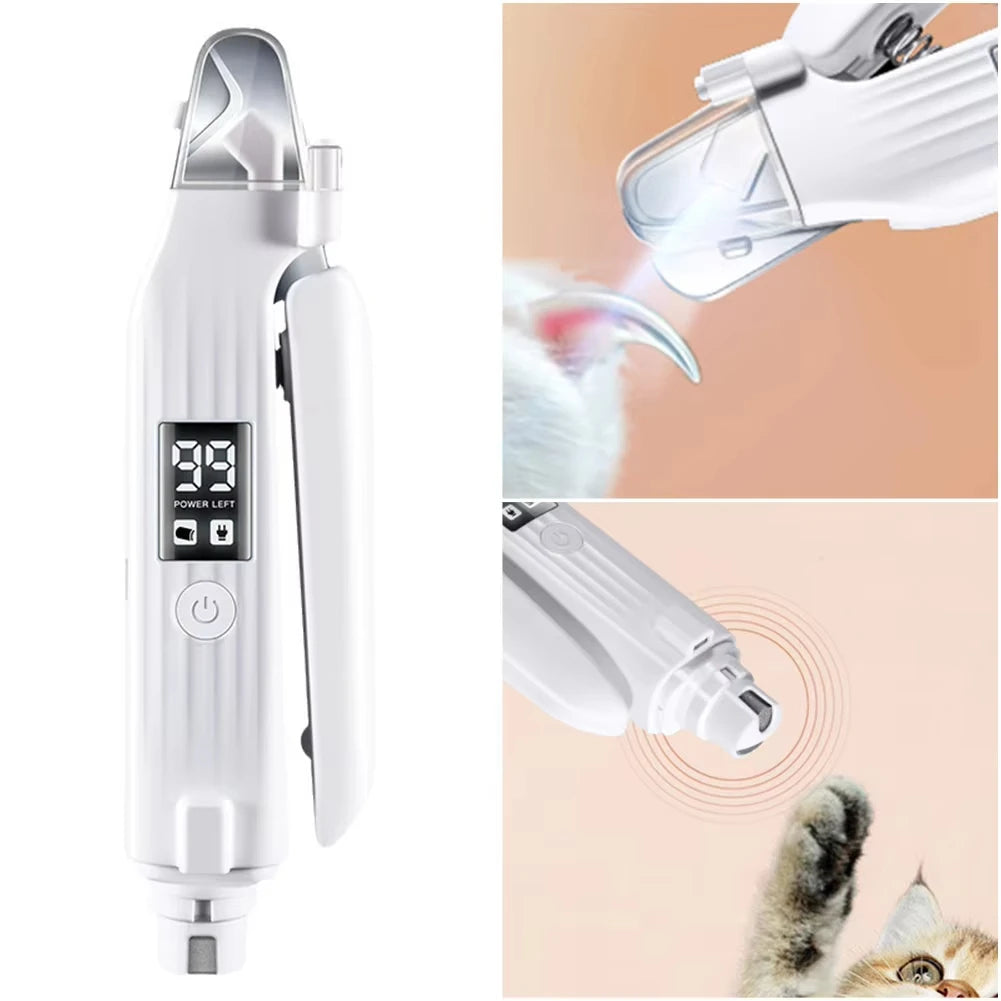 2-in-1 LED Pet Nail Trimmer & Grinder - Safe & Painless