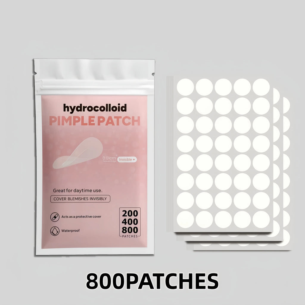 Hydrocolloid Pimple Patches — Invisible Acne Spot Treatment, 200/400/800 Pcs