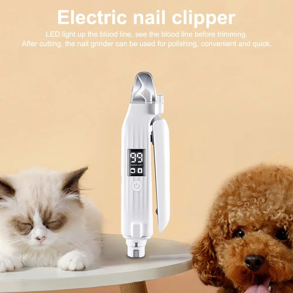 2-in-1 LED Pet Nail Trimmer & Grinder - Safe & Painless