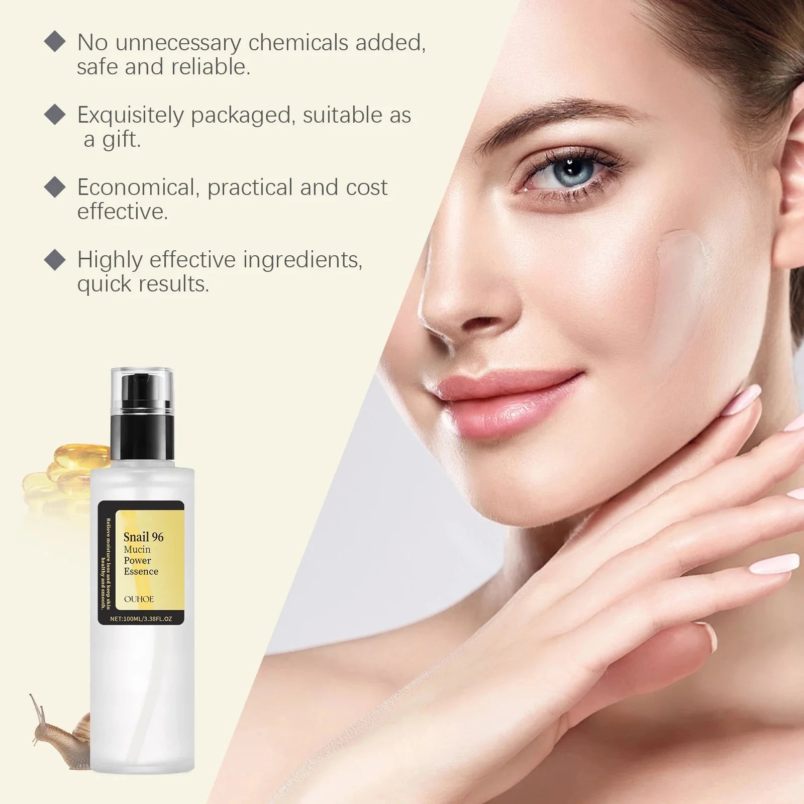 Snail Mucin Essence Serum — Anti-Aging, Brightening & Deep Hydration